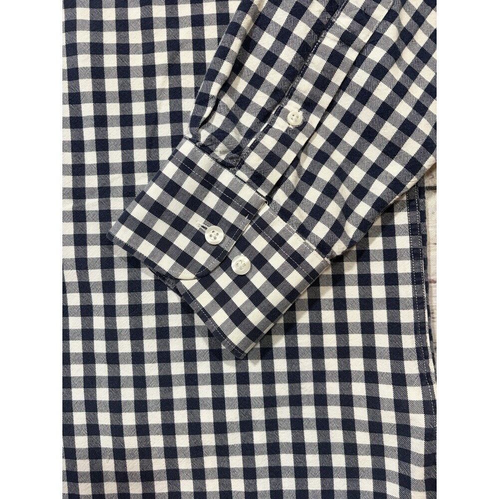 Nordstrom Men’s Regular Fit Dress Shirt Button Down Size Large Black White Plaid - Picture 4 of 11